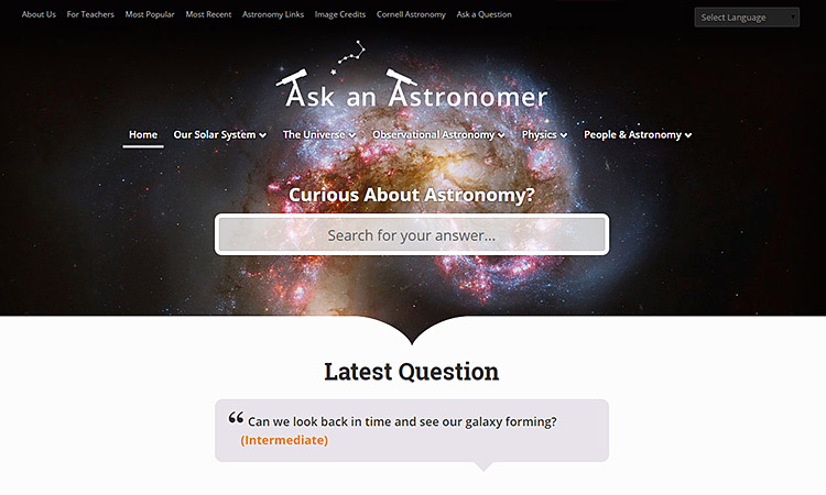Ask An Astronomer front page